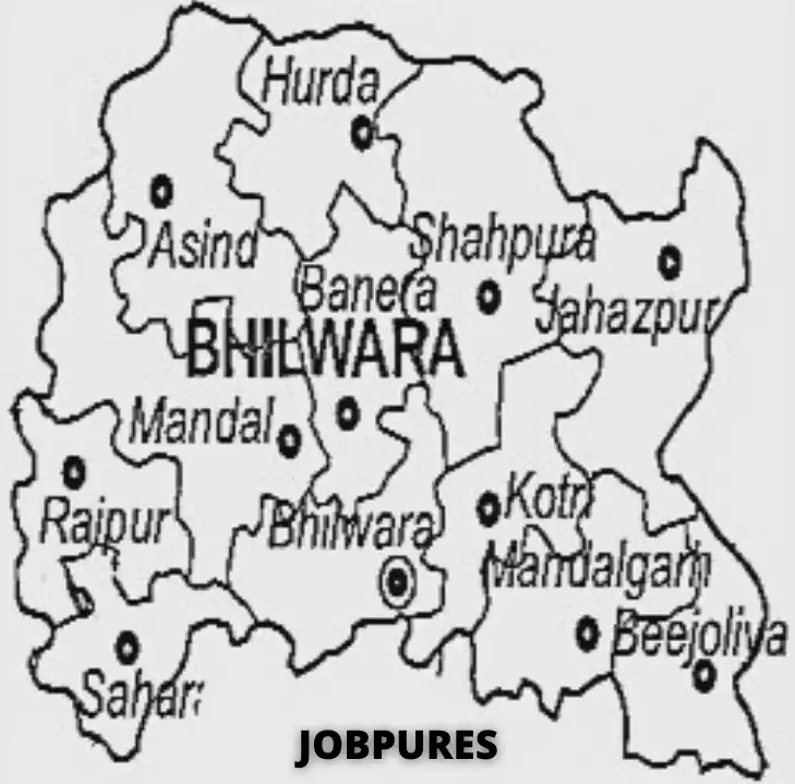 Bhilwara District Map in Hindi