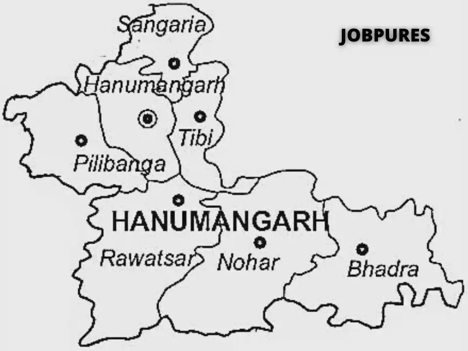 Hanumangarh District Map in Hindi