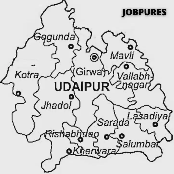 Udaipur District Map in Hindi