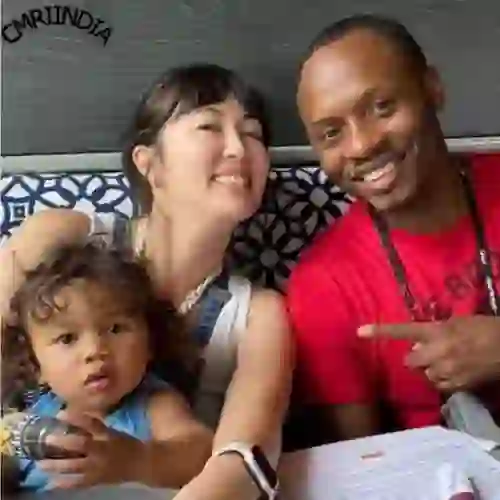 Malcolm Goodwin With his Wife and Child